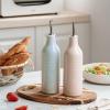 imagefamiware Jupiter 16oz Ceramic Olive Oil Dispenser Bottle 1 Piece Oil Dispenser for Kitchen with Stainless Steel Pourers Suitable for Storage Vinegar Soy Sauce Coffee Syrup Light PinkLight Blue and Light Pink