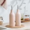 imagefamiware Jupiter 16oz Ceramic Olive Oil Dispenser Bottle 1 Piece Oil Dispenser for Kitchen with Stainless Steel Pourers Suitable for Storage Vinegar Soy Sauce Coffee Syrup Light PinkLight Pink