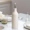 imagefamiware Jupiter 16oz Ceramic Olive Oil Dispenser Bottle 1 Piece Oil Dispenser for Kitchen with Stainless Steel Pourers Suitable for Storage Vinegar Soy Sauce Coffee Syrup Light PinkVanilla White