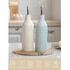 imagefamiware Jupiter 16oz Ceramic Olive Oil Dispenser Bottle 1 Piece Oil Dispenser for Kitchen with Stainless Steel Pourers Suitable for Storage Vinegar Soy Sauce Coffee Syrup Light PinkLight Blue and Vanilla White