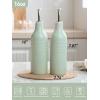 imagefamiware Jupiter 16oz Ceramic Olive Oil Dispenser Bottle 1 Piece Oil Dispenser for Kitchen with Stainless Steel Pourers Suitable for Storage Vinegar Soy Sauce Coffee Syrup Light PinkLight Green