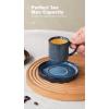 imagefamiware Jupiter Espresso Cups and Saucers Set of 4 3 oz Ceramic Small Coffee Mug with Handle Spiral Stoneware Demitasse Cup for Tea Latte Cafe  Microwave ampamp Dishwasher Safe Light BlueNebulas Blue