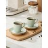 imagefamiware Jupiter Espresso Cups and Saucers Set of 4 3 oz Ceramic Small Coffee Mug with Handle Spiral Stoneware Demitasse Cup for Tea Latte Cafe  Microwave ampamp Dishwasher Safe Light BlueLight Green