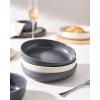 imagefamiware Milkyway 33 oz Bowl Set Pasta Bowls Set of 4 Salad Bowls Perfect for Your Friend for Housewarming Thanksgiving Christmas WhiteDark Charcoal  White