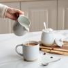 imagefamiware Milkyway Ceramic Sugar and Creamer Set 10oz Sugar Bowl ampamp 13oz Creamer Set  Stoneware Milk Pitcher ampamp Sugar Dispenser for Coffee Bar Kitchen or Countertop Coffee Serving Set Light GrayLight Gray