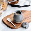 imagefamiware Milkyway Ceramic Sugar and Creamer Set 10oz Sugar Bowl ampamp 13oz Creamer Set  Stoneware Milk Pitcher ampamp Sugar Dispenser for Coffee Bar Kitchen or Countertop Coffee Serving Set Light GrayDark Gray