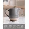 imagefamiware Milkyway Ceramic Sugar and Creamer Set 10oz Sugar Bowl ampamp 13oz Creamer Set  Stoneware Milk Pitcher ampamp Sugar Dispenser for Coffee Bar Kitchen or Countertop Coffee Serving Set Light GrayDark Gray