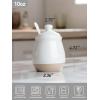 imagefamiware Milkyway Ceramic Sugar and Creamer Set 10oz Sugar Bowl ampamp 13oz Creamer Set  Stoneware Milk Pitcher ampamp Sugar Dispenser for Coffee Bar Kitchen or Countertop Coffee Serving Set Light GrayWhite
