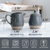 imagefamiware Milkyway Ceramic Sugar and Creamer Set 10oz Sugar Bowl ampamp 13oz Creamer Set  Stoneware Milk Pitcher ampamp Sugar Dispenser for Coffee Bar Kitchen or Countertop Coffee Serving Set Light GrayDark Gray