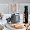 imagefamiware Milkyway Ceramic Sugar and Creamer Set 10oz Sugar Bowl ampamp 13oz Creamer Set  Stoneware Milk Pitcher ampamp Sugar Dispenser for Coffee Bar Kitchen or Countertop Coffee Serving Set Light GrayDark Gray