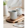 imagefamiware Milkyway Ceramic Sugar and Creamer Set 10oz Sugar Bowl ampamp 13oz Creamer Set  Stoneware Milk Pitcher ampamp Sugar Dispenser for Coffee Bar Kitchen or Countertop Coffee Serving Set Light GrayLight Gray