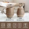 imagefamiware Milkyway Ceramic Sugar and Creamer Set 10oz Sugar Bowl ampamp 13oz Creamer Set  Stoneware Milk Pitcher ampamp Sugar Dispenser for Coffee Bar Kitchen or Countertop Coffee Serving Set Light GrayCinnamon Brown