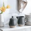 imagefamiware Milkyway Ceramic Sugar and Creamer Set 10oz Sugar Bowl ampamp 13oz Creamer Set  Stoneware Milk Pitcher ampamp Sugar Dispenser for Coffee Bar Kitchen or Countertop Coffee Serving Set Light GrayDark Gray