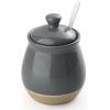 imagefamiware Milkyway Ceramic Sugar and Creamer Set 10oz Sugar Bowl ampamp 13oz Creamer Set  Stoneware Milk Pitcher ampamp Sugar Dispenser for Coffee Bar Kitchen or Countertop Coffee Serving Set Light GrayDark Gray