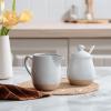 imagefamiware Milkyway Ceramic Sugar and Creamer Set 10oz Sugar Bowl ampamp 13oz Creamer Set  Stoneware Milk Pitcher ampamp Sugar Dispenser for Coffee Bar Kitchen or Countertop Coffee Serving Set Light GrayLight Gray