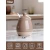 imagefamiware Milkyway Ceramic Sugar and Creamer Set 10oz Sugar Bowl ampamp 13oz Creamer Set  Stoneware Milk Pitcher ampamp Sugar Dispenser for Coffee Bar Kitchen or Countertop Coffee Serving Set Light GrayCinnamon Brown
