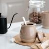 imagefamiware Milkyway Ceramic Sugar and Creamer Set 10oz Sugar Bowl ampamp 13oz Creamer Set  Stoneware Milk Pitcher ampamp Sugar Dispenser for Coffee Bar Kitchen or Countertop Coffee Serving Set Light GrayCinnamon Brown