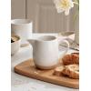 imagefamiware Milkyway Ceramic Sugar and Creamer Set 10oz Sugar Bowl ampamp 13oz Creamer Set  Stoneware Milk Pitcher ampamp Sugar Dispenser for Coffee Bar Kitchen or Countertop Coffee Serving Set Light GrayWhite