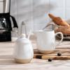 imagefamiware Milkyway Ceramic Sugar and Creamer Set 10oz Sugar Bowl ampamp 13oz Creamer Set  Stoneware Milk Pitcher ampamp Sugar Dispenser for Coffee Bar Kitchen or Countertop Coffee Serving Set Light GrayWhite