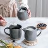 imagefamiware Milkyway Ceramic Sugar and Creamer Set 10oz Sugar Bowl ampamp 13oz Creamer Set  Stoneware Milk Pitcher ampamp Sugar Dispenser for Coffee Bar Kitchen or Countertop Coffee Serving Set Light GrayDark Gray