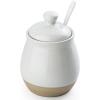 imagefamiware Milkyway Ceramic Sugar and Creamer Set 10oz Sugar Bowl ampamp 13oz Creamer Set  Stoneware Milk Pitcher ampamp Sugar Dispenser for Coffee Bar Kitchen or Countertop Coffee Serving Set Light GrayWhite