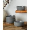 imagefamiware Milkyway Cereal Bowl Soup Bowls for 4 25 Ounce Bowls Set for Kitchen Bowl Set for Cereal Soup Rice Pasta Salad Oatmeal WhiteDark Gray