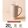 imagefamiware Milkyway Coffee Mugs 20oz Large Coffee Mug Ceramic Mug Set of 2 with Lid Cup Set with Handle for Latte Tea Cocoa Milk Home ampamp Office White and Cinnamon BrownCinnamon Brown
