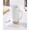 imagefamiware Milkyway Coffee Mugs 20oz Large Coffee Mug Ceramic Mug Set of 2 with Lid Cup Set with Handle for Latte Tea Cocoa Milk Home ampamp Office White and Cinnamon BrownWhite