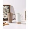imagefamiware Milkyway Coffee Mugs 20oz Large Coffee Mug Ceramic Mug Set of 2 with Lid Cup Set with Handle for Latte Tea Cocoa Milk Home ampamp Office White and Cinnamon BrownWhite and Cinnamon Brown