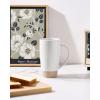 imagefamiware Milkyway Coffee Mugs 20oz Large Coffee Mug Ceramic Mug Set of 2 with Lid Cup Set with Handle for Latte Tea Cocoa Milk Home ampamp Office White and Cinnamon BrownWhite
