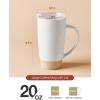 imagefamiware Milkyway Coffee Mugs 20oz Large Coffee Mug Ceramic Mug Set of 2 with Lid Cup Set with Handle for Latte Tea Cocoa Milk Home ampamp Office White and Cinnamon BrownCinnamon Brown and Light Gray