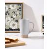 imagefamiware Milkyway Coffee Mugs 20oz Large Coffee Mug Ceramic Mug Set of 2 with Lid Cup Set with Handle for Latte Tea Cocoa Milk Home ampamp Office White and Cinnamon BrownLight Gray
