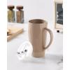 imagefamiware Milkyway Coffee Mugs 20oz Large Coffee Mug Ceramic Mug Set of 2 with Lid Cup Set with Handle for Latte Tea Cocoa Milk Home ampamp Office White and Cinnamon BrownCinnamon Brown
