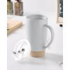 imagefamiware Milkyway Coffee Mugs 20oz Large Coffee Mug Ceramic Mug Set of 2 with Lid Cup Set with Handle for Latte Tea Cocoa Milk Home ampamp Office White and Cinnamon BrownLight Gray and Dark Gray