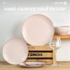 imagefamiware Milkyway Dinner Plates 1024 inch Plates for 6 Stoneware Dessert Plates Dish Set for Kitchen Reactive Glaze Plate Set Microwave and Dishwasher Safe Light PinkLight Pink