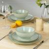 imagefamiware Milkyway Dinner Plates 1024 inch Plates for 6 Stoneware Dessert Plates Dish Set for Kitchen Reactive Glaze Plate Set Microwave and Dishwasher Safe Light PinkLight Green
