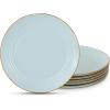 imagefamiware Milkyway Dinner Plates 1024 inch Plates for 6 Stoneware Dessert Plates Dish Set for Kitchen Reactive Glaze Plate Set Microwave and Dishwasher Safe Light PinkLight Blue