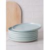 imagefamiware Milkyway Dinner Plates 1024 inch Plates for 6 Stoneware Dessert Plates Dish Set for Kitchen Reactive Glaze Plate Set Microwave and Dishwasher Safe Light PinkLight Blue