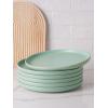 imagefamiware Milkyway Dinner Plates 1024 inch Plates for 6 Stoneware Dessert Plates Dish Set for Kitchen Reactive Glaze Plate Set Microwave and Dishwasher Safe Light PinkLight Green