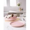 imagefamiware Milkyway Dinner Plates 1024 inch Plates for 6 Stoneware Dessert Plates Dish Set for Kitchen Reactive Glaze Plate Set Microwave and Dishwasher Safe Light PinkLight Pink