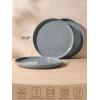 imagefamiware Milkyway Dinner Plates 1024 inch Plates for 6 Stoneware Dessert Plates Dish Set for Kitchen Reactive Glaze Plate Set Microwave and Dishwasher Safe Light PinkDark Gray