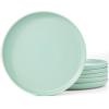 imagefamiware Milkyway Dinner Plates 1024 inch Plates for 6 Stoneware Dessert Plates Dish Set for Kitchen Reactive Glaze Plate Set Microwave and Dishwasher Safe Light PinkLight Green