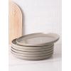 imagefamiware Milkyway Dinner Plates 1024 inch Plates for 6 Stoneware Dessert Plates Dish Set for Kitchen Reactive Glaze Plate Set Microwave and Dishwasher Safe Light PinkCinnamon Brown