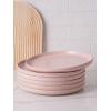 imagefamiware Milkyway Dinner Plates 1024 inch Plates for 6 Stoneware Dessert Plates Dish Set for Kitchen Reactive Glaze Plate Set Microwave and Dishwasher Safe Light PinkLight Pink