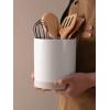 imagefamiware Milkyway Kitchen Utensil Holder for Countertop 72quot58quot Ceramic Cooking Utensil Crocks for Counter Utensil Organizer for Spatula ampamp Spoon Kitchen Decor Set of 2 WhiteWhite