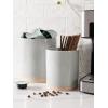 imagefamiware Milkyway Kitchen Utensil Holder for Countertop 72quot58quot Ceramic Cooking Utensil Crocks for Counter Utensil Organizer for Spatula ampamp Spoon Kitchen Decor Set of 2 WhiteLight Gray