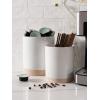 imagefamiware Milkyway Kitchen Utensil Holder for Countertop 72quot58quot Ceramic Cooking Utensil Crocks for Counter Utensil Organizer for Spatula ampamp Spoon Kitchen Decor Set of 2 WhiteWhite