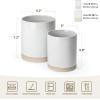 imagefamiware Milkyway Kitchen Utensil Holder for Countertop 72quot58quot Ceramic Cooking Utensil Crocks for Counter Utensil Organizer for Spatula ampamp Spoon Kitchen Decor Set of 2 WhiteWhite