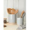 imagefamiware Milkyway Kitchen Utensil Holder for Countertop 72quot58quot Ceramic Cooking Utensil Crocks for Counter Utensil Organizer for Spatula ampamp Spoon Kitchen Decor Set of 2 WhiteLight Gray