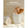imagefamiware Milkyway Kitchen Utensil Holder for Countertop 72quot58quot Ceramic Cooking Utensil Crocks for Counter Utensil Organizer for Spatula ampamp Spoon Kitchen Decor Set of 2 WhiteWhite